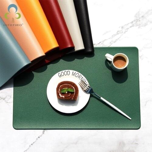 Tableware Pad Placemat Table Mat PU Leather Heat Insulation Non-Slip Simple Placemats Disc Coaster Placemat for Dining Table YJN