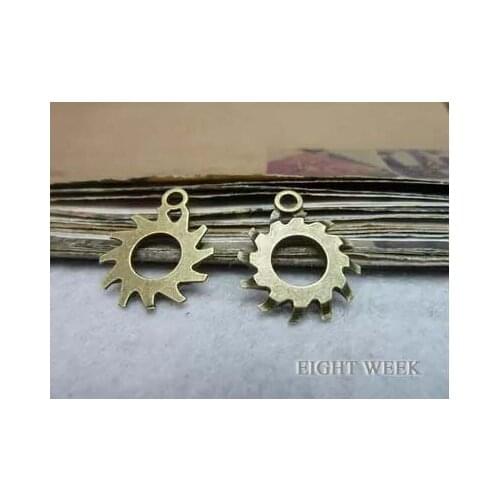Zinc alloy pendant jewelry accessories diy handmade material charms ancient bronze gear 18 * 23 mm