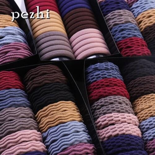 7PCS Bold high elastic jacquard towel ring girl hair ring without seams durable pattern hair rope hair band hair accessories