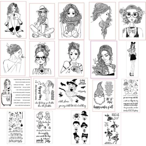 Santa Clause and Reindeer CuteGirl Transparent Silicone Clear Stamp for Scrapbooking DIY Craft Decoration Soft Stamp New 2019