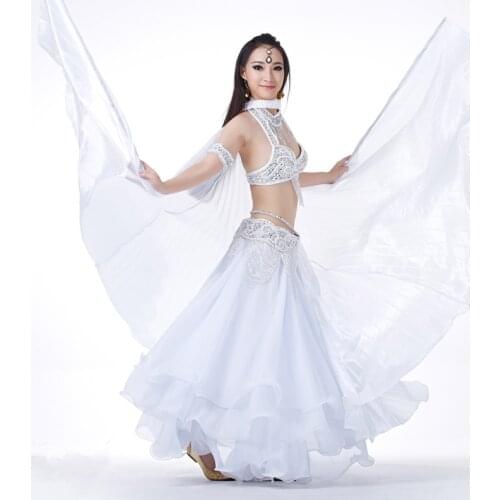 Silk Belly Dance Isis Wings 360 Degree include bag and sticks Stage Performance Props Dance Accessories Egyptian Gold Wings