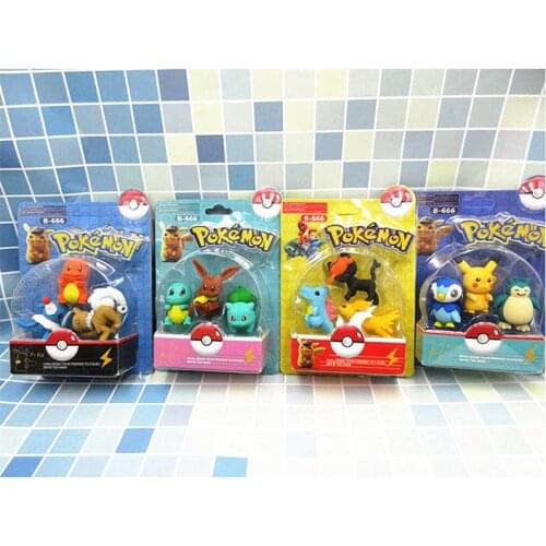 TAKARA TOMY Pokemon Cute Pet Elf Ball Eraser Pokemon Diy Assembling and Demolition Eraser