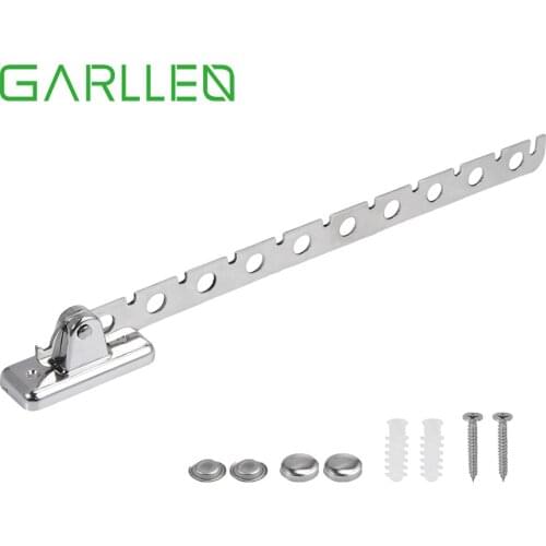 GARLLEN 365mm Stainless Steel 10-hole Coat Hanger Coat Hook Wall Hooks Folding Hook for Bathroom Balcony Kitchen