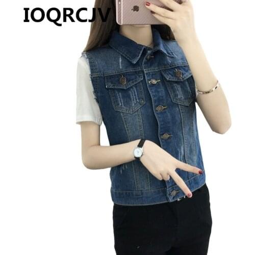Womens Denim Jackets 2019 Autumn Short Basic Coat Casual Sleeveless Vintage Outwear Spring Top Short Female Coats S-5XL 414