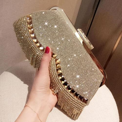 YoReAi New Fashion Diamond Clutch Womens Evening Bags Bling Day Clutches Gold Wedding Purse Female Handbag Shoulder Package