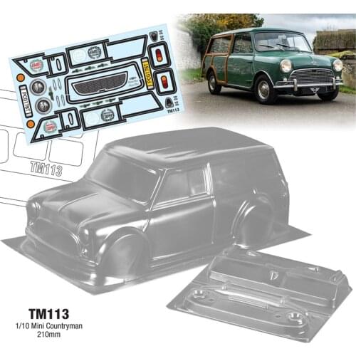 1/10 Rc Cars Mini Countryman Clear Body 210mm + Decorative Decals Sticker For Radio Control Toys On-Road Electric Car Model