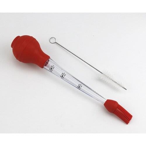 1SET BBQ Meat Marinade Flavour Injector Syringe Sauce Seasoning Gadget Needle with Cleaning Brush PJ 003