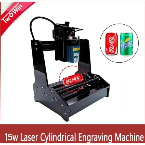 15W Cylindrical Laser Engraving Machine Engrave Cylindrical Stainless Steel Metal Automatic DIY Cutting Plotter CNC Router