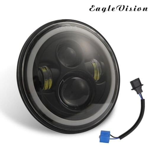 7 Inch LED Headlights DRL Hi/Lo Beam Halo Ring Amber Angel Eye For Car/Motorcycle Waterproof Dustproof Anti-fog Headlights