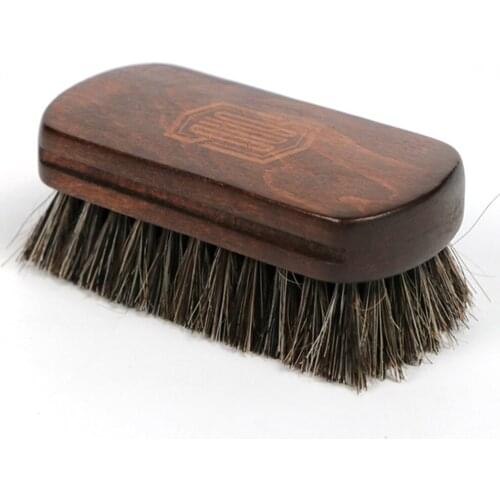 Shine Polishing Brush Auto Wash Horsehair Leather Textile Cleaning Brush for Car Interior Furniture Apparel Bag