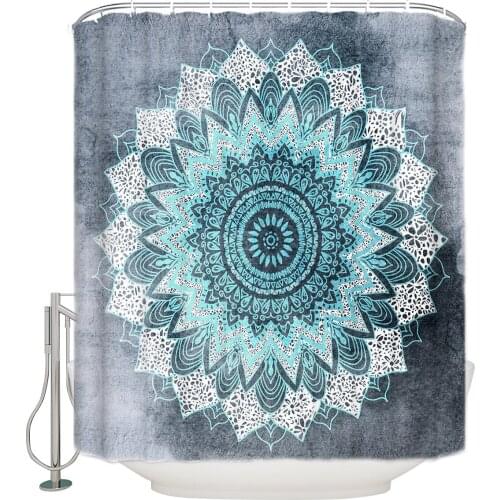 BOHOCHIC MANDALA IN BLUE Shower Curtain Eco-Friendly Stocked Bathroom Curtain Home Decoration Douchegordijn Rideau De Douche
