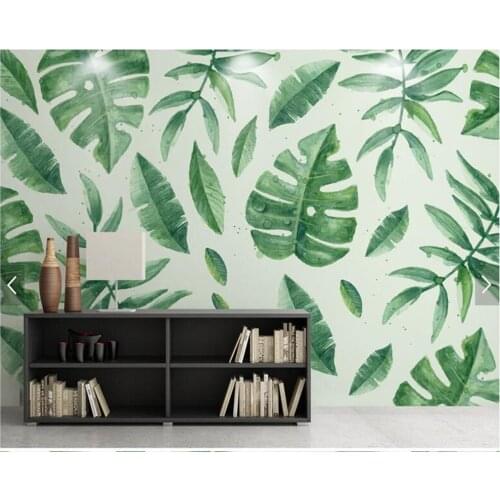 Custom floral wallpaper, tropical plant leaves fresco for living room bedroom sofa background wall decoration wallpaper