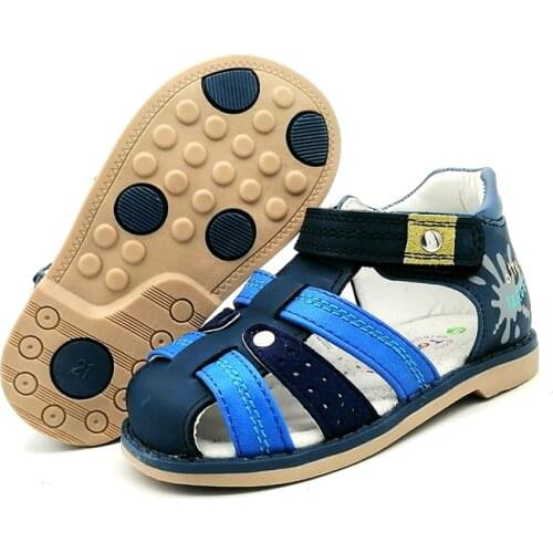 NEW 1pair Summer Boy Leather arch support Orthopedic Children Sandals, Super Quality Kids Summer Shoes