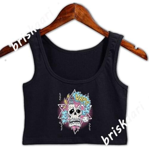 Vape Crop Top Sunlight Graphic New Style Sexy Vintage Crew Neck Tops Summer Female Vest