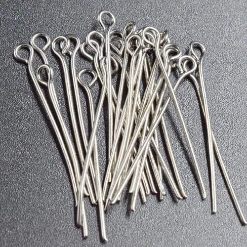 FLTMRH 50pcs 28x0.7mm pin jewelry making studs beads Needles tassel earrings choker neckl ace Charm Clasp Hooks loop