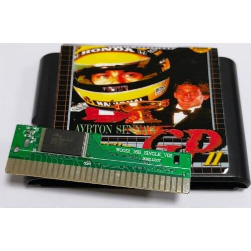 Ayrton Sennas Super Monaco GP II 16 Bit MD Game Card Sega Mega Drive Genesis