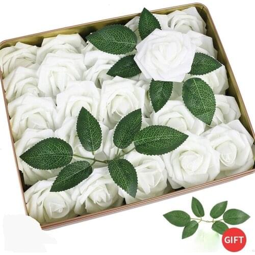 8CM Artificial Flowers PE Foam Rose Flowers Bride Bouquet Flower for Wedding Party Decorative Scrapbooking DIY Flower