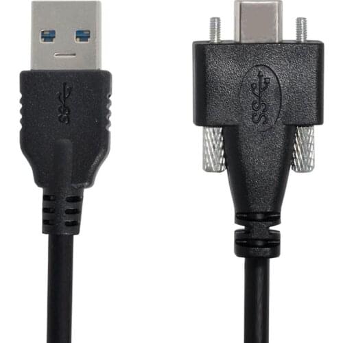 USB 3.1 USB C cable Type-C Dual Screw Locking to Standard USB 3.0 Data Cable 1.2m 2m 3m Panel Mount Type