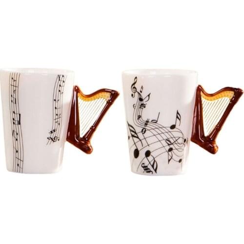 Black & White Harp Coffee Mug Perfect Musician Keyboard Novelty Musical Gift E15B