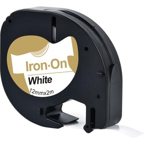 LT18769 Compatible Dymo Letratag Iron-on Tapes LT18769 Label Ribbon 12mm*2m Balck on white for DYMO Letratag Label Printers