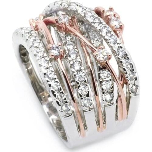 Fashion Cross Alloy Rhinestones Zircon Ring For Women Accessories Female Wedding Engagement Jewelry Gift Cute Women Ring