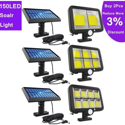 COB 120/150LED Solar Light Wall Lamp PIR Motion Sensor Outdoor Waterproof Garden Solar Power Lights Street Path Lamp Dropship