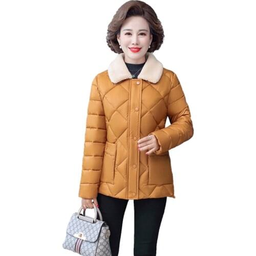 2020 New Cotton Coat Winter Parker Coats Middle-aged and Elderly Womens Coat Cotton Padded Warm Jacket Parkas Plus Size 5XL W38