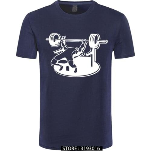 New Brand Mens T-Shirts Summer 100% cotton Short Sleeve T Shirts Bodybuilding Bench Press Barbell T shirt Plus Size