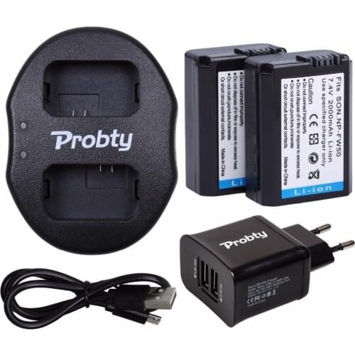 NP FW50 NPFW50 Home Dual Charger + 2* NP-FW50 FW50 Battery bateria AKKU For Sony Alpha A33 NEX-7/C3/5 SLT-A55,NPFW50 Wholesale
