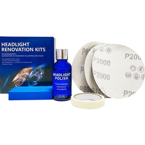 30ML Sandpaper Polishing Car Light Set Car Polishing Headlight Repair Refurbishment Liquid Car Light Repair Agent Car Parts