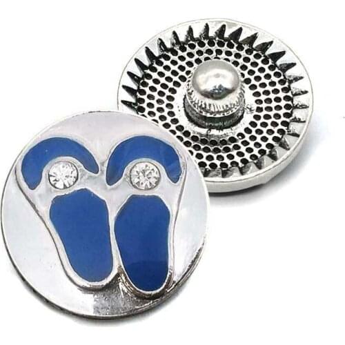 Fit 18mm Snap button Necklaces/Bracelets for women metal Rhinestone Snap Buttons w159 lslippers Diy Jewelry