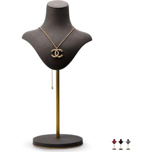 Fancy Necklace Display Stand Creative Jewelry Stand Metal Leather Heart-shaped Jewelry Props Portrait Model Necklace Stand