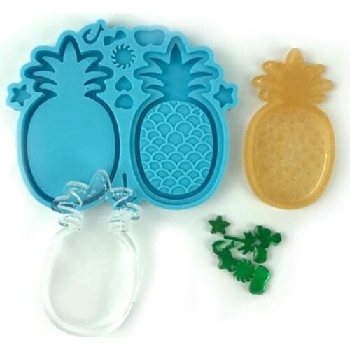 Quicksand Pineapple Epoxy Resin Mold Handheld Game Shaker Pendant Keychain Silicone Mould DIY Craft Jewerly Casting Mold