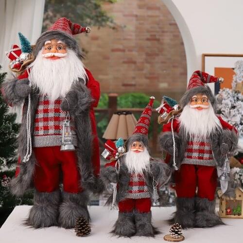 Christmas Decoration Santa Claus Dolls Multicolor Santa Claus Style Dolls Wearing Sweaters And Scarves Party Decoration