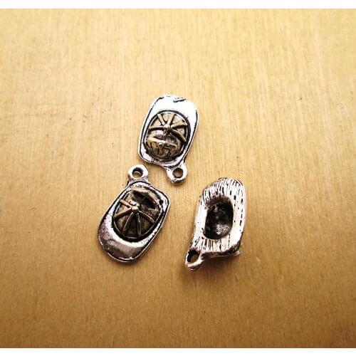 25pcs-- 19x15mm Fireman Helmet Charms Fireman Helmet Charms pendants DIY necklace/ bracelets charms antique silver tone