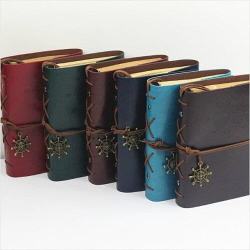 Retro Pirate Strap Notebook Korean Student Notepad Nautical Loose-leaf Diary Book Creative Journals School Supplies Office
