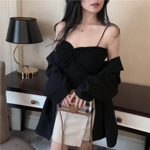 Women Corset Tops Spring Summer Cross Knitted Tank Top Small Slip Top Tube Top Tank Camis Crop Top For Women