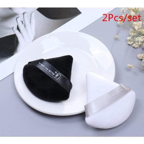 1/2Pcs Mini Cosmetic Puff Triangle Velvet Foundation Cream MakeUp Sponge Puffs Make Up Tools