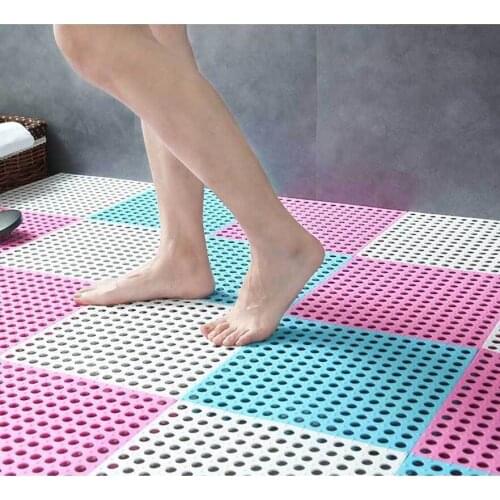 1pcs PVC Splicing Bathroom Non-slip Mat Bath Mats Bathroom Mat Household Bath Toilet Kitchen Splicing Water-proof Mat