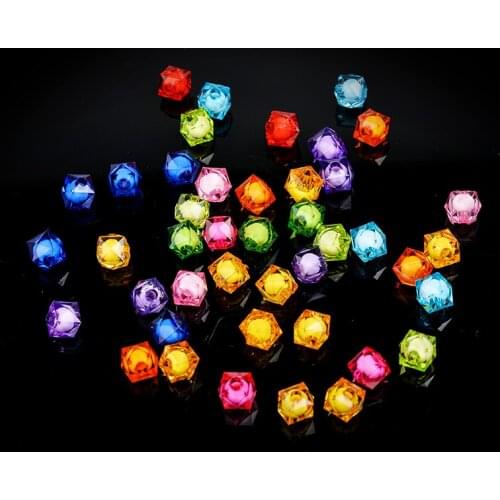 100p 8/10/12mm color Square Acrylic Loose spacer beads DIY beaded Door curtain Braided Decoration bead Jewelry Making Kids Toys