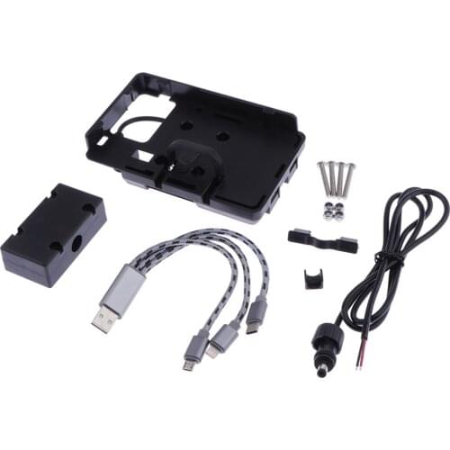 140x85mm Adjustable Motorcycle Phone Mount Holder Stand Bracket with USB Charging Charger for BMW R1200GS LC Adventure R1200RS