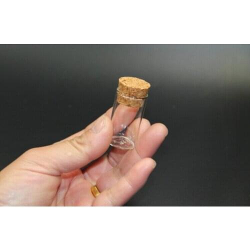 20pcs/lot 22*40mm 6ml Mini Transparent Glass Test Tube with Cork Stopper Spice Liquid Bottle Glass Vial Container Vase Jar Decor