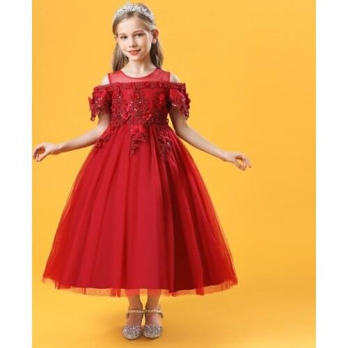 2021 Ins Fashion Girls Dresses Children Dresses Princess Mesh Long Dress