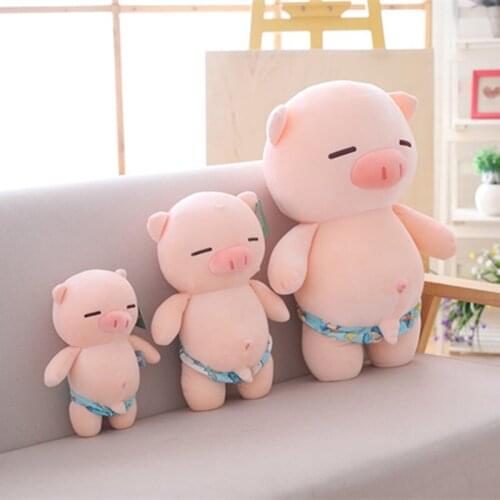 25cm/35cm/55cm Sexy Pig Plush Toys Stuffed Cute Animals Sandy Beach Piggy Pillow Doll for Children Birthday Gifts
