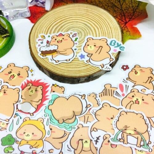 40 PCS Cartoon bear Sticker Anime Icon Cute Stickers Gifts for Children to Laptop Suitcase Guitar Fridge Bicycle Car toy