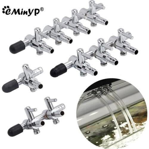 Aquarium Air Valve Stainless Steel Fish Tank Air Flow Control Lever Valve Distributor Splitter Oxygen Pump Accessories 1To5 Way