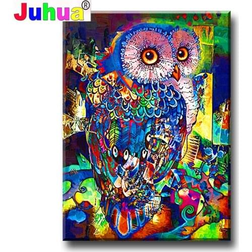 New diamond painting Colored Owl 5d art diy cross stitch Animal Bird modern decorative full square round diamond mosaic