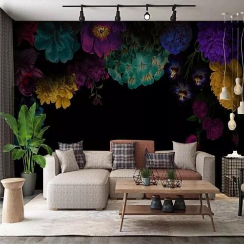 American pastoral color rose bedroom background wall professional production mural wallpaper wholesale custom poster photo wall