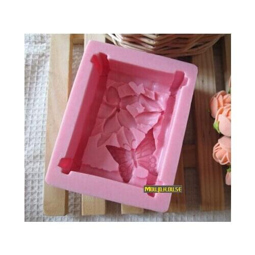 Butterfly sniffing flowers and flower shape soap silicone mold soap mould