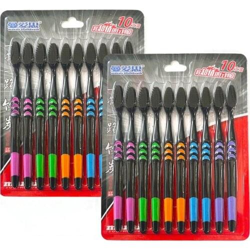 Bamboo Charcoal Toothbrush Soft Toothbrush Adult Household Cleaning Toothbrush Household PBT Milled Fiber